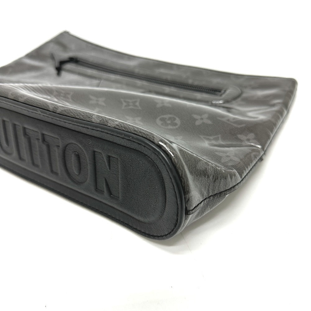 LOUIS VUITTON Clutch bag M63373 Plastics black Monogram Eclipse Glaze Pochette Cosmos mens Used