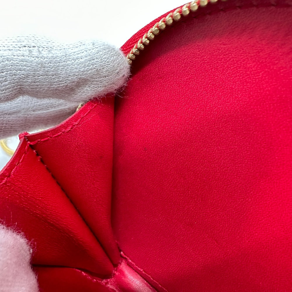 LOUIS VUITTON Coin case M91570 Patent leather Red Monogram Vernis Yayoi Kusama collaboration portomone chapeau dot infinity Women Used