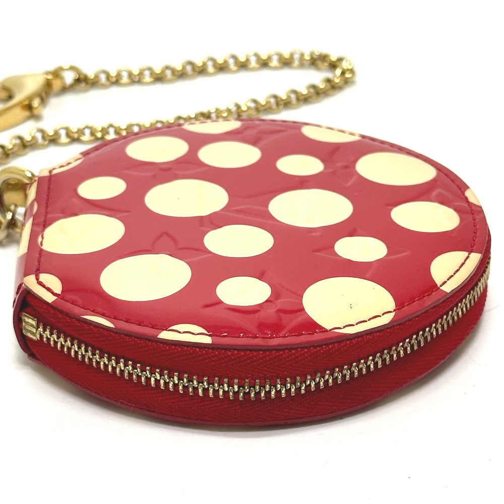 LOUIS VUITTON Coin case M91570 Patent leather Red Monogram Vernis Yayoi Kusama collaboration portomone chapeau dot infinity Women Used