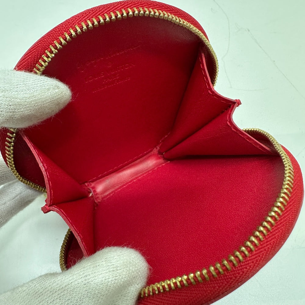LOUIS VUITTON Coin case M91570 Patent leather Red Monogram Vernis Yayoi Kusama collaboration portomone chapeau dot infinity Women Used