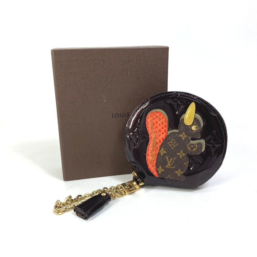 LOUIS VUITTON Coin case M91386 Monogram Vernis purple Monogram Vernis portomone ecruil Women Used