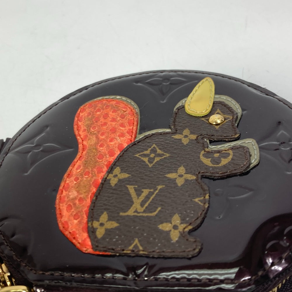 LOUIS VUITTON Coin case M91386 Monogram Vernis purple Monogram Vernis portomone ecruil Women Used