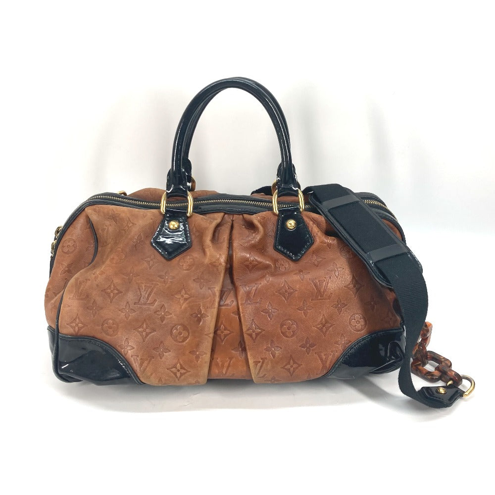 LOUIS VUITTON Boston Duffel bag M95299 Leather / patent leather Brown Monogram emboss Stephen Women Used