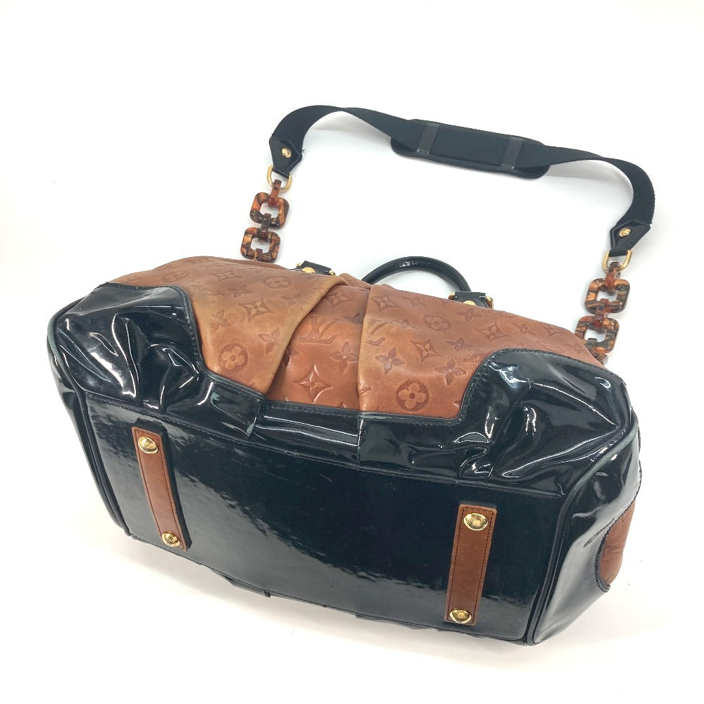 LOUIS VUITTON Boston Duffel bag M95299 Leather / patent leather Brown Monogram emboss Stephen Women Used