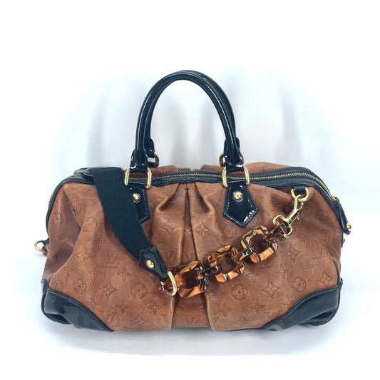 LOUIS VUITTON Boston Duffel bag M95299 Leather / patent leather Brown Monogram emboss Stephen Women Used