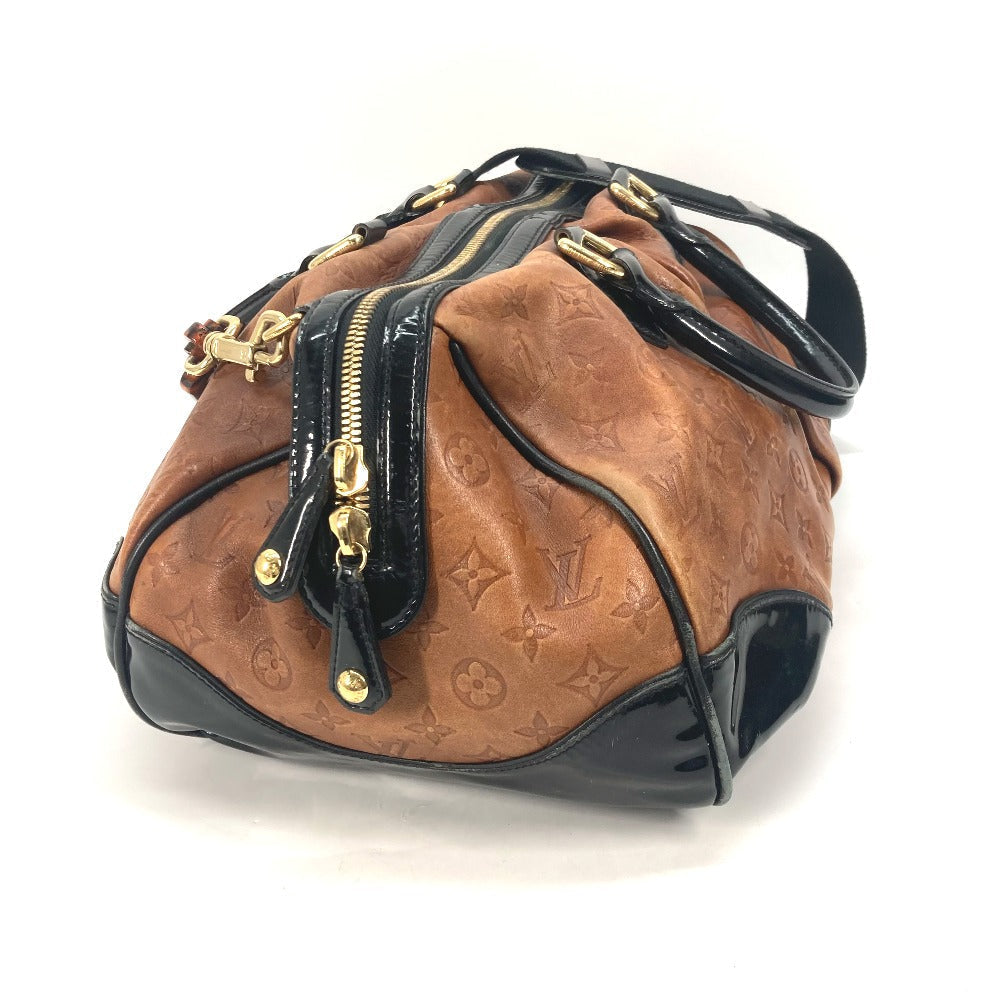 LOUIS VUITTON Boston Duffel bag M95299 Leather / patent leather Brown Monogram emboss Stephen Women Used