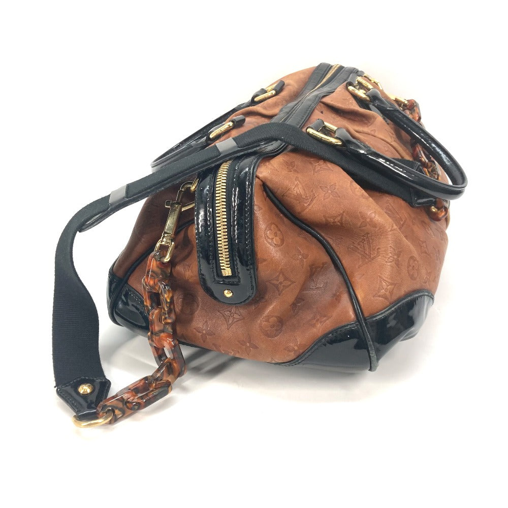 LOUIS VUITTON Boston Duffel bag M95299 Leather / patent leather Brown Monogram emboss Stephen Women Used