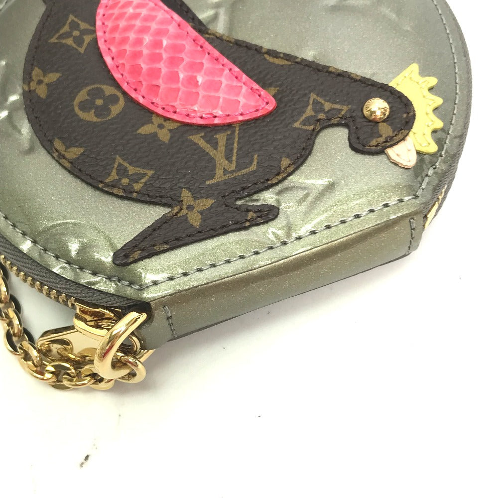 LOUIS VUITTON Coin case M91387 Monogram Vernis Silver Monogram Vernis portomone cock Women Used