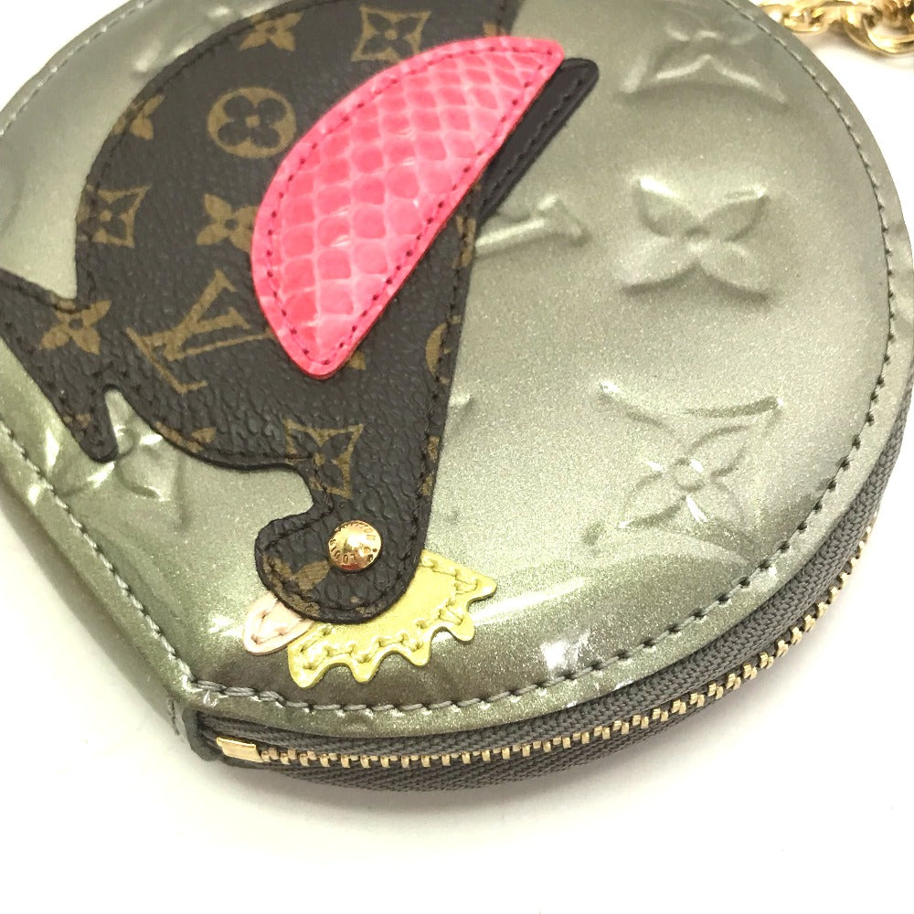 LOUIS VUITTON Coin case M91387 Monogram Vernis Silver Monogram Vernis portomone cock Women Used