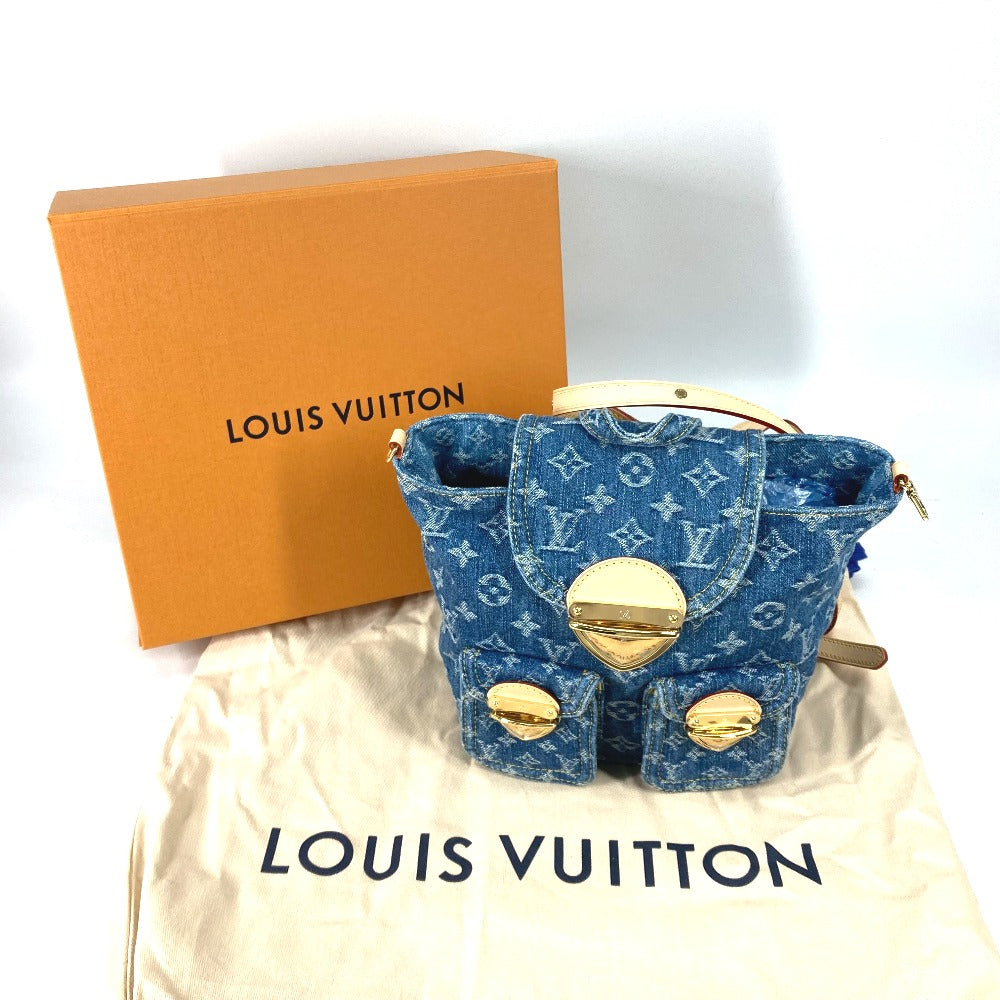 LOUIS VUITTON Backpack M46836 Monogram denim blue New LV Remix Venice Women Used