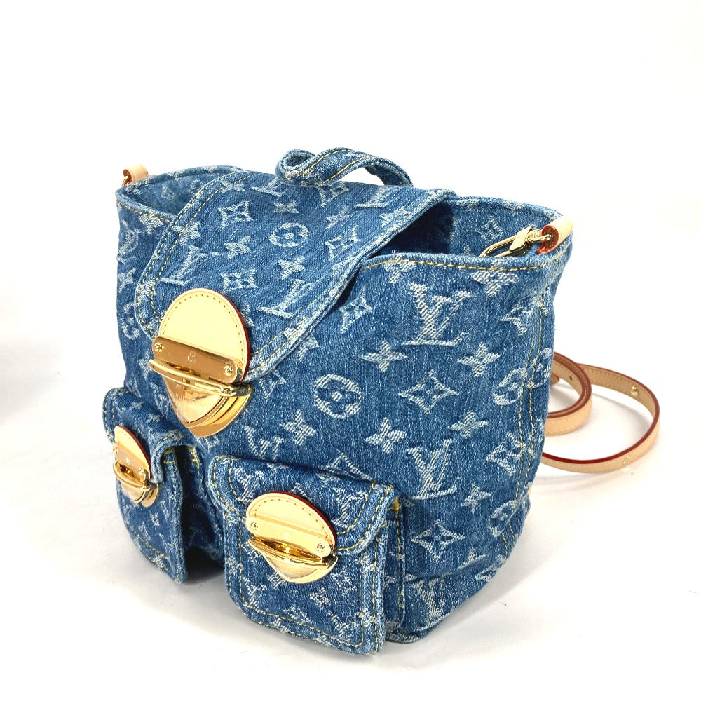 LOUIS VUITTON Backpack M46836 Monogram denim blue New LV Remix Venice Women Used
