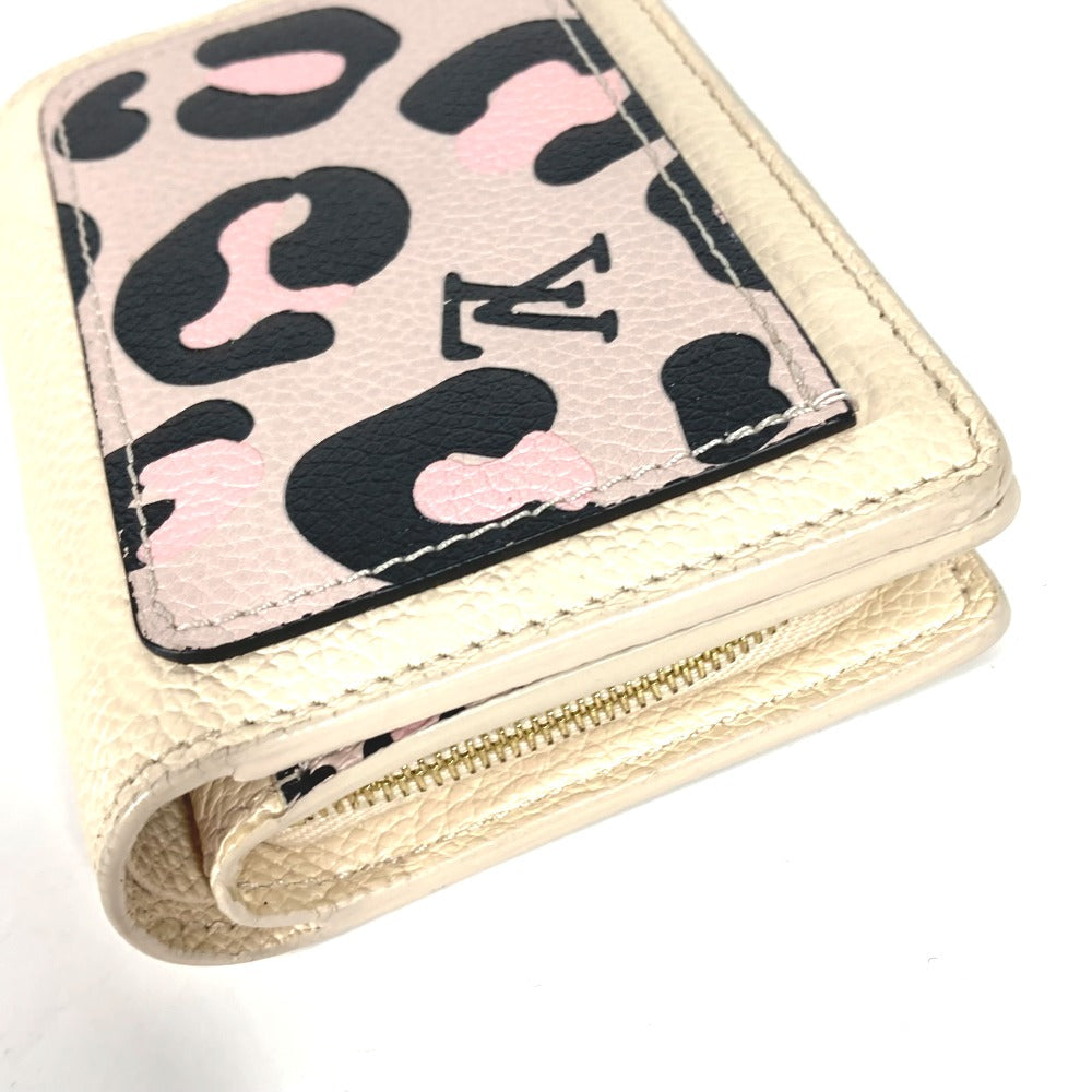 LOUIS VUITTON Folded wallet M80754 Monogram Ann Platt Leather beige Monogram Ann Platt Portefeuille Clare Women Used