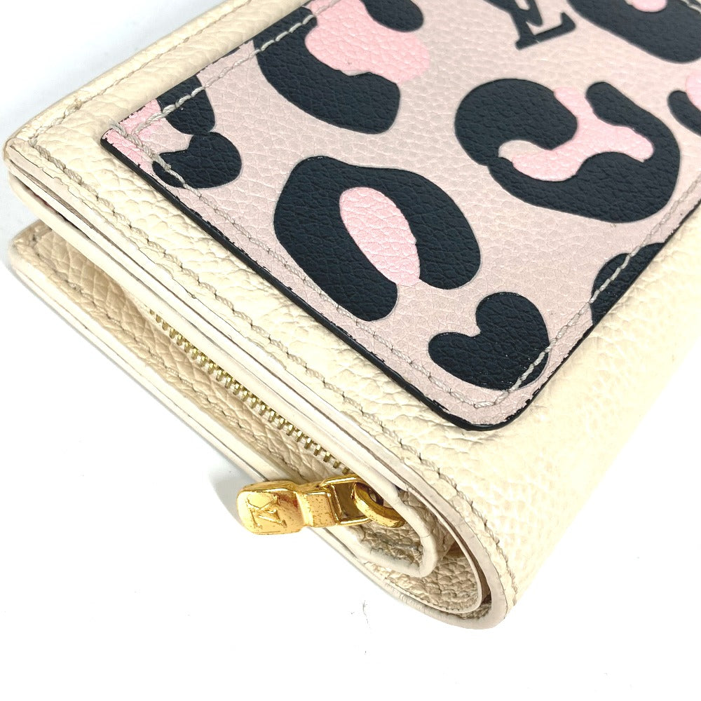 LOUIS VUITTON Folded wallet M80754 Monogram Ann Platt Leather beige Monogram Ann Platt Portefeuille Clare Women Used