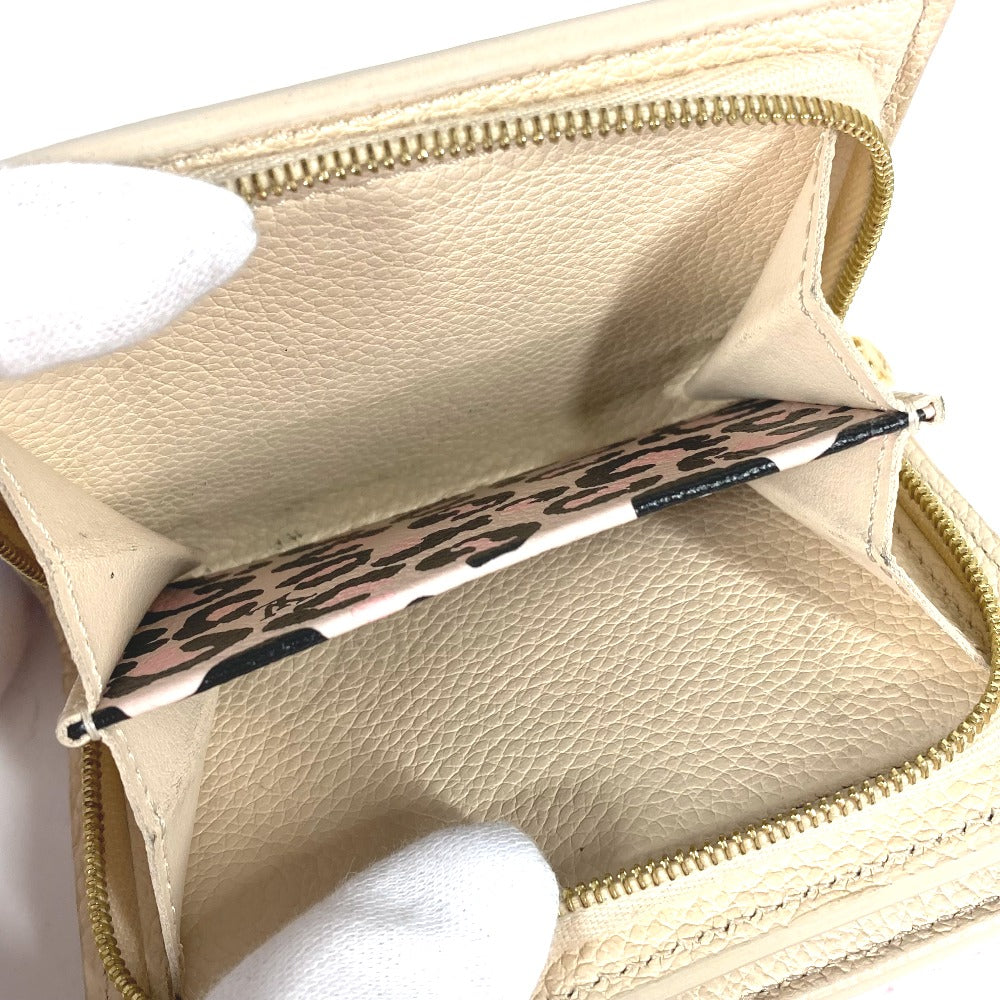LOUIS VUITTON Folded wallet M80754 Monogram Ann Platt Leather beige Monogram Ann Platt Portefeuille Clare Women Used