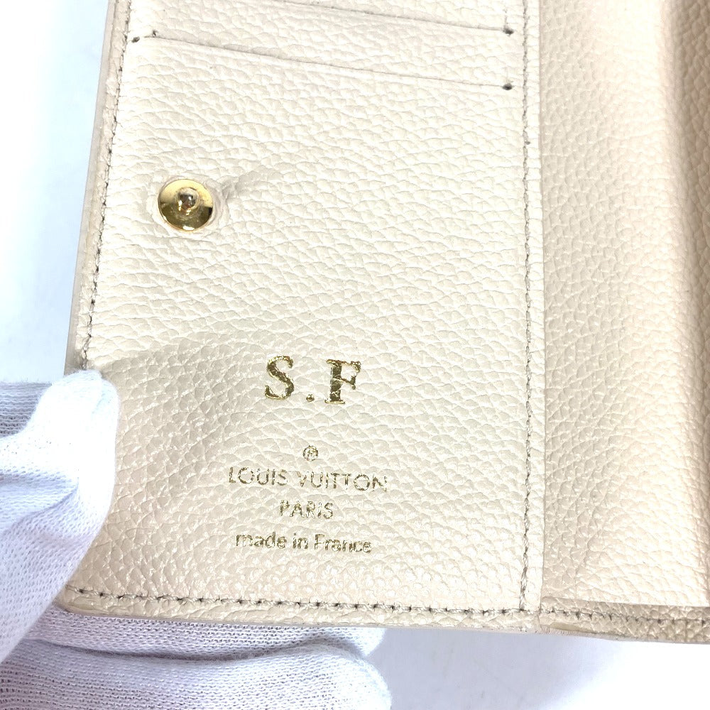LOUIS VUITTON Folded wallet M80754 Monogram Ann Platt Leather beige Monogram Ann Platt Portefeuille Clare Women Used