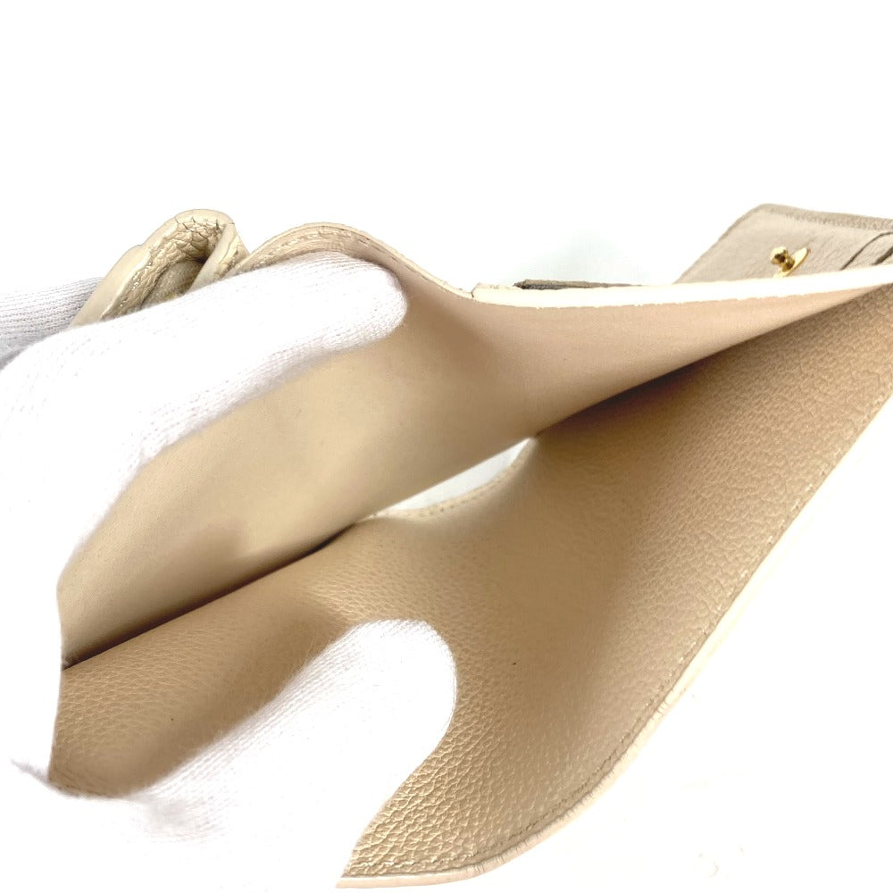 LOUIS VUITTON Folded wallet M80754 Monogram Ann Platt Leather beige Monogram Ann Platt Portefeuille Clare Women Used