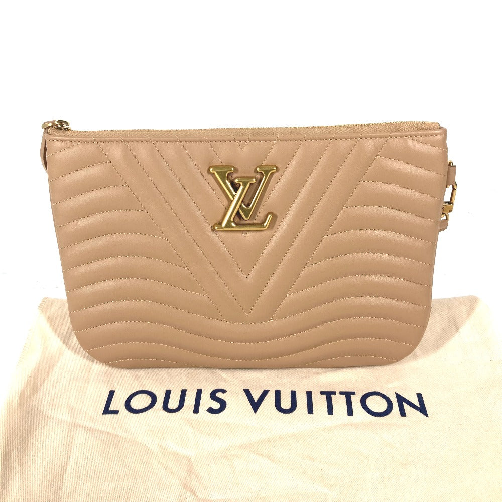 LOUIS VUITTON Clutch bag M68478 leather beige New Wave Pochette Zip