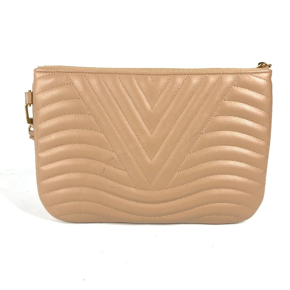 LOUIS VUITTON Clutch bag M68478 leather beige New Wave Pochette Zip