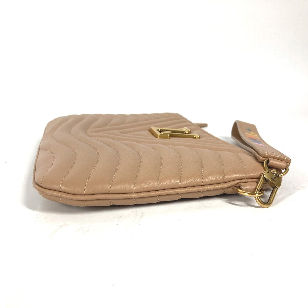 LOUIS VUITTON Clutch bag M68478 leather beige New Wave Pochette Zip