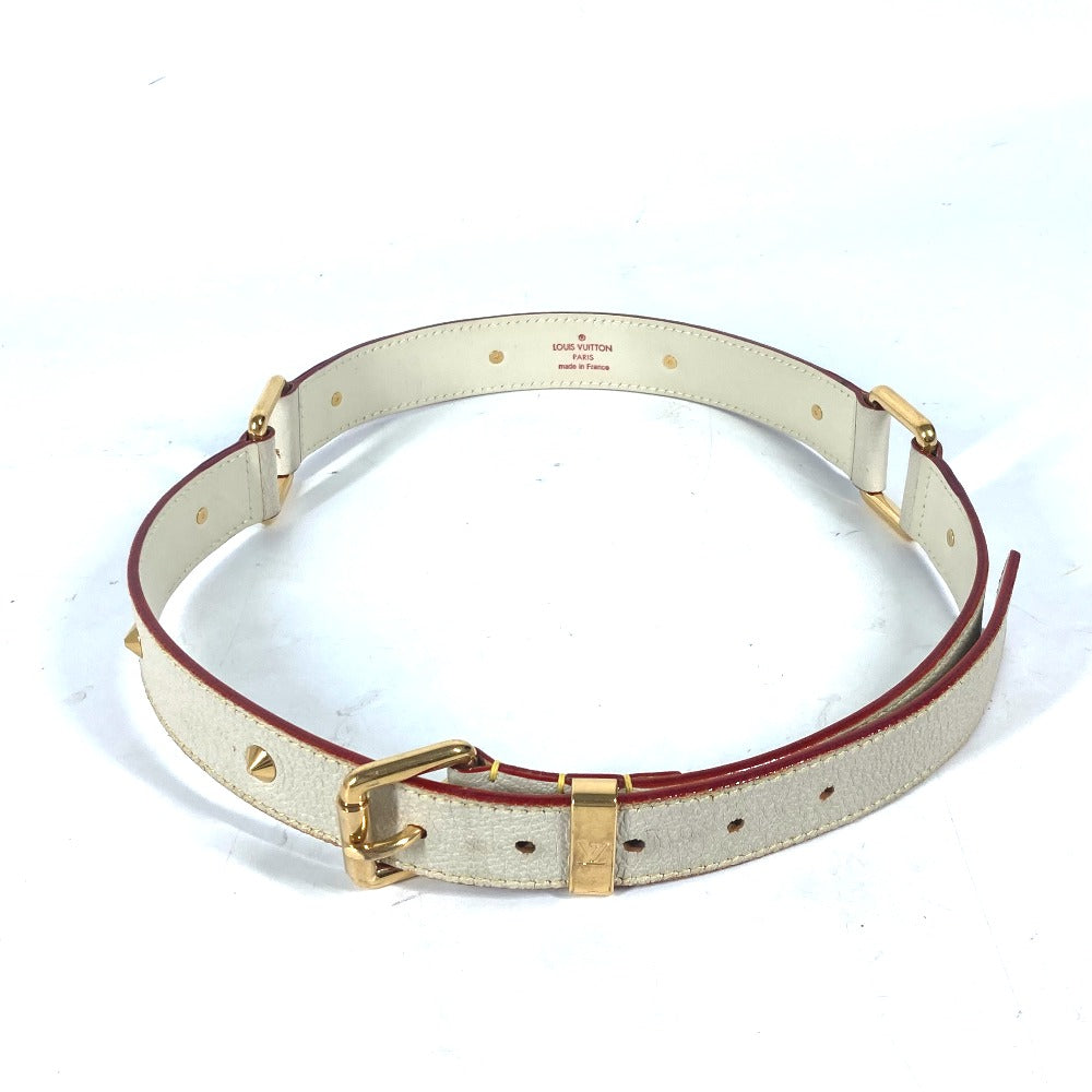LOUIS VUITTON belt M6870W Suhari leather white Suhari Santur Suhalirah 80