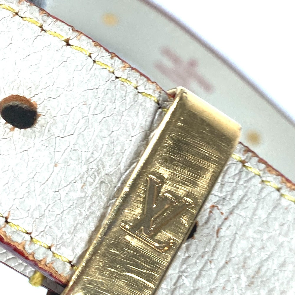 LOUIS VUITTON belt M6870W Suhari leather white Suhari Santur Suhalirah 80