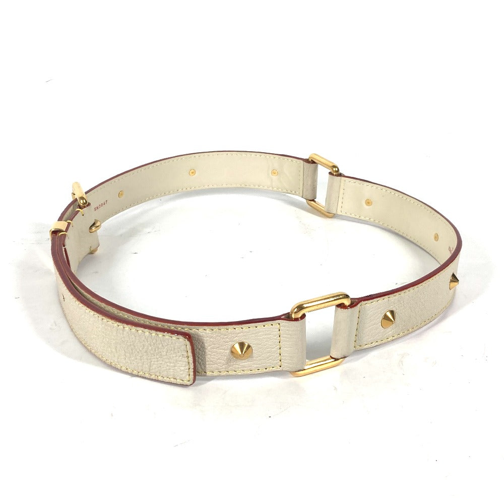 LOUIS VUITTON belt M6870W Suhari leather white Suhari Santur Suhalirah 80