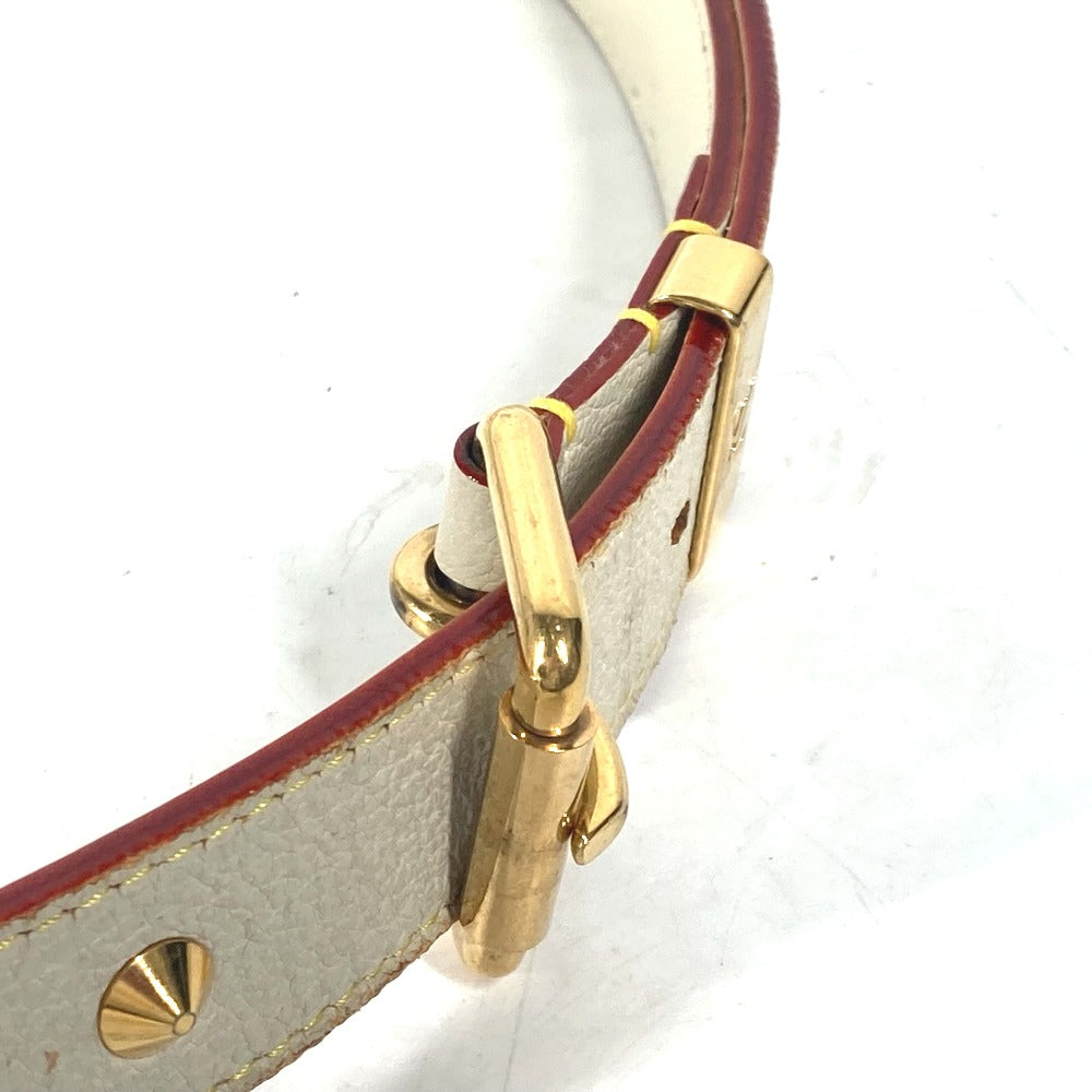 LOUIS VUITTON belt M6870W Suhari leather white Suhari Santur Suhalirah 80