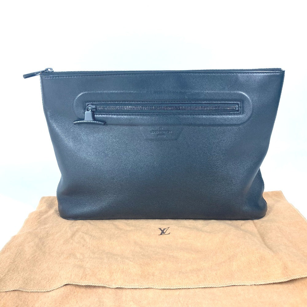 LOUIS VUITTON Clutch bag M63268 leather black Dark annity pochette cosmos
