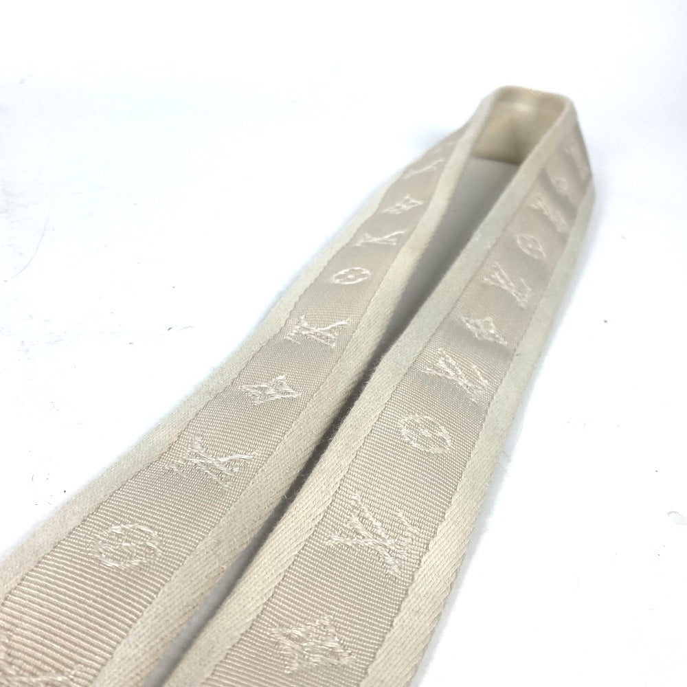 LOUIS VUITTON belt M6973W Canvas / leather white Santur Fortune Monogram 80