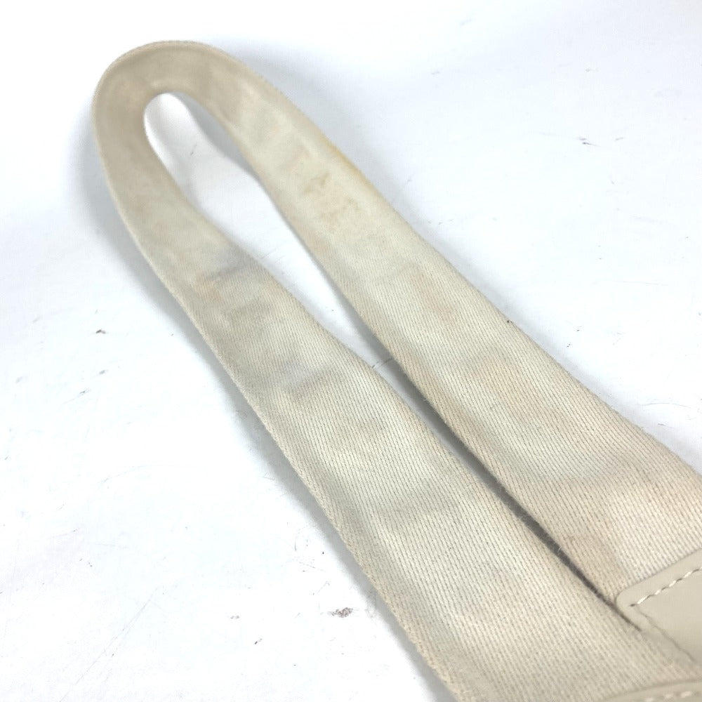 LOUIS VUITTON belt M6973W Canvas / leather white Santur Fortune Monogram 80