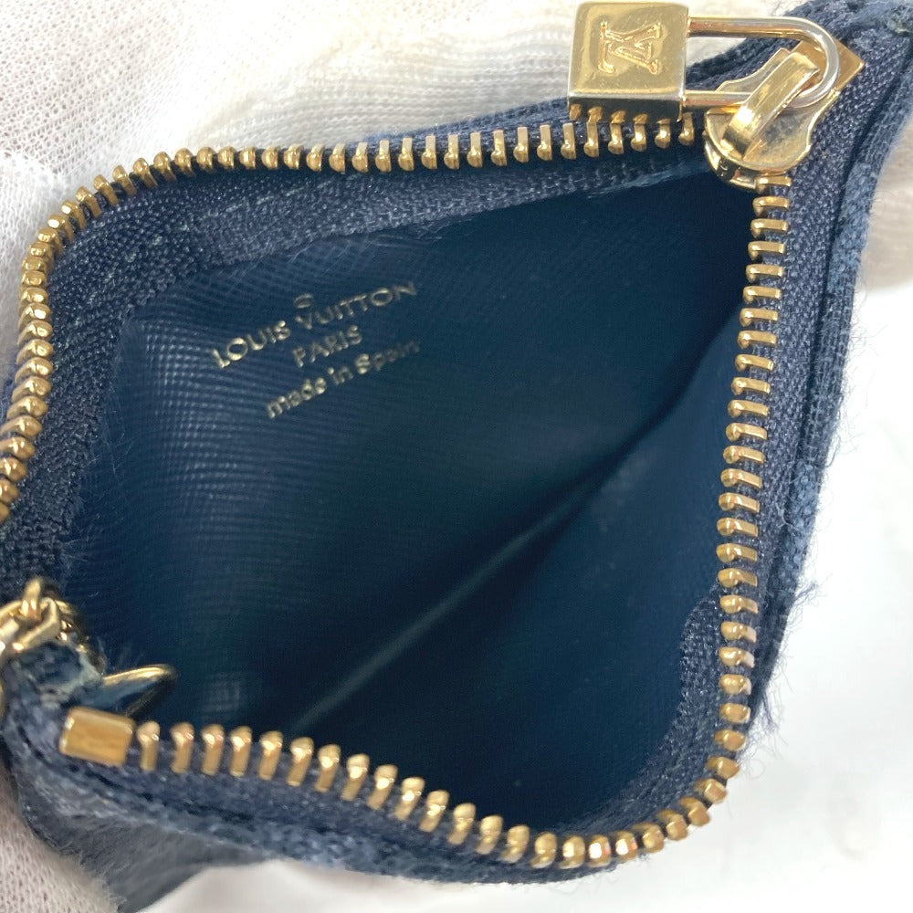 LOUIS VUITTON Coin case M92436 Monogram Mini-LinCanvas blue Monogram mini run Pochette cree