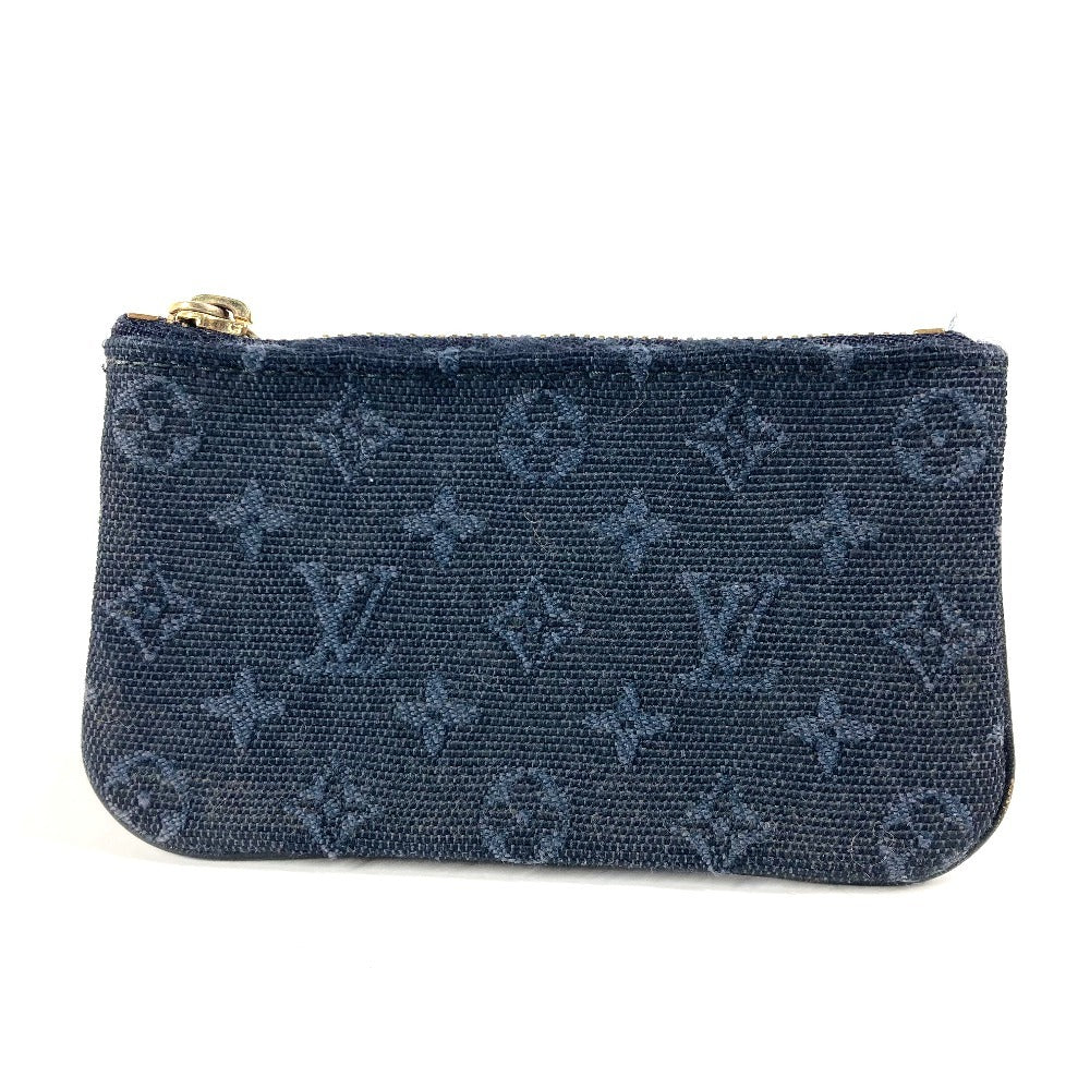 LOUIS VUITTON Coin case M92436 Monogram Mini-LinCanvas blue Monogram mini run Pochette cree
