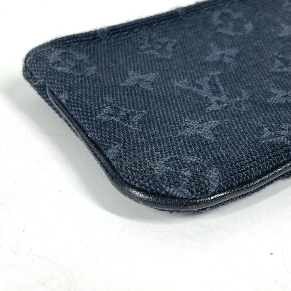 LOUIS VUITTON Coin case M92436 Monogram Mini-LinCanvas blue Monogram mini run Pochette cree