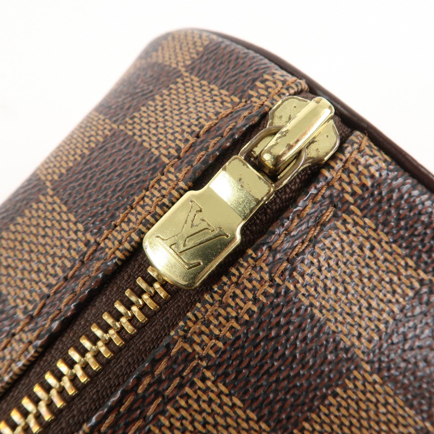 Authe Louis Vuitton Damier Papillon 30 Hand Bag & Pouch Brown N51303