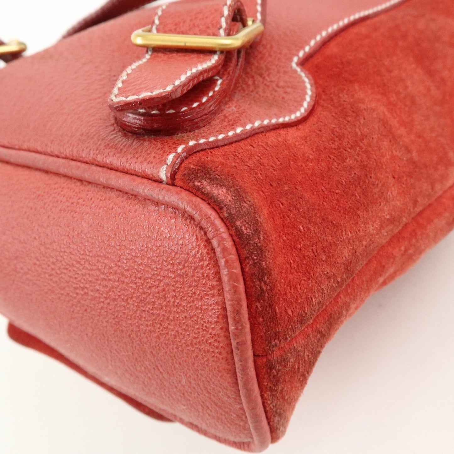 GUCCI Bamboo Leather Backpack Mini Ruck Sack Bag Red 003.1705