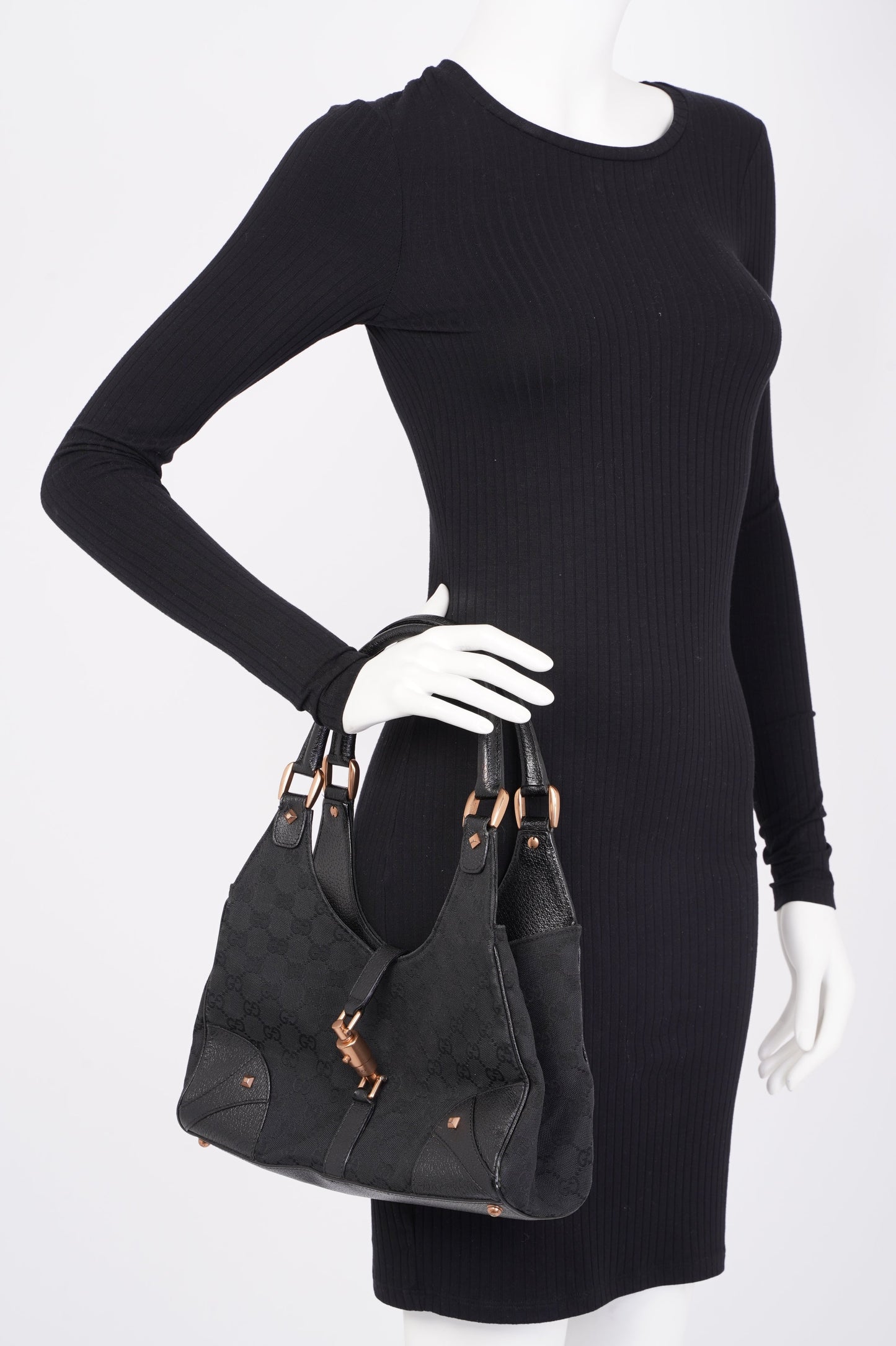 Gucci Jackie Black GG Supreme Canvas