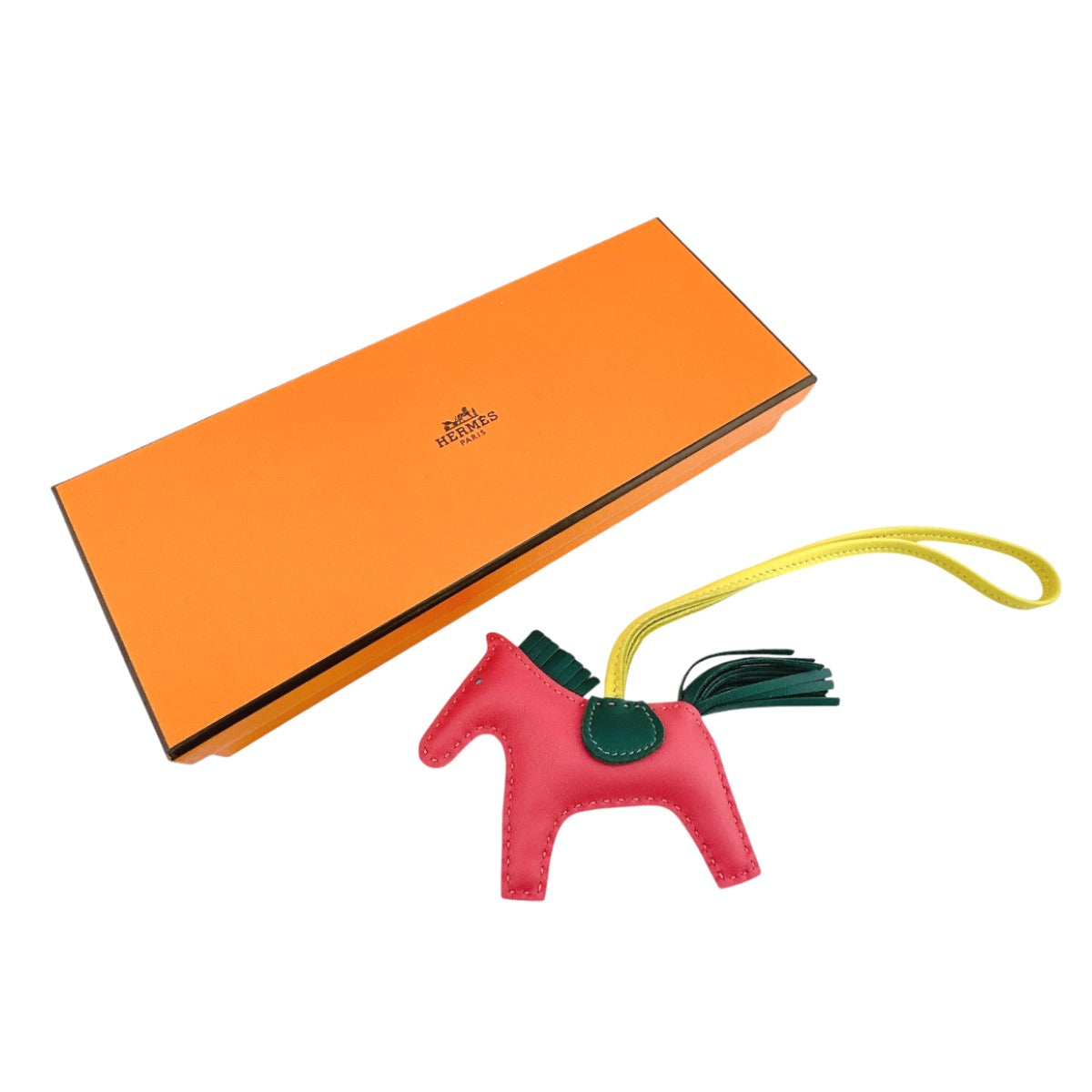 HERMES key ring lambskin pink Anyo Miro Rodeo MM