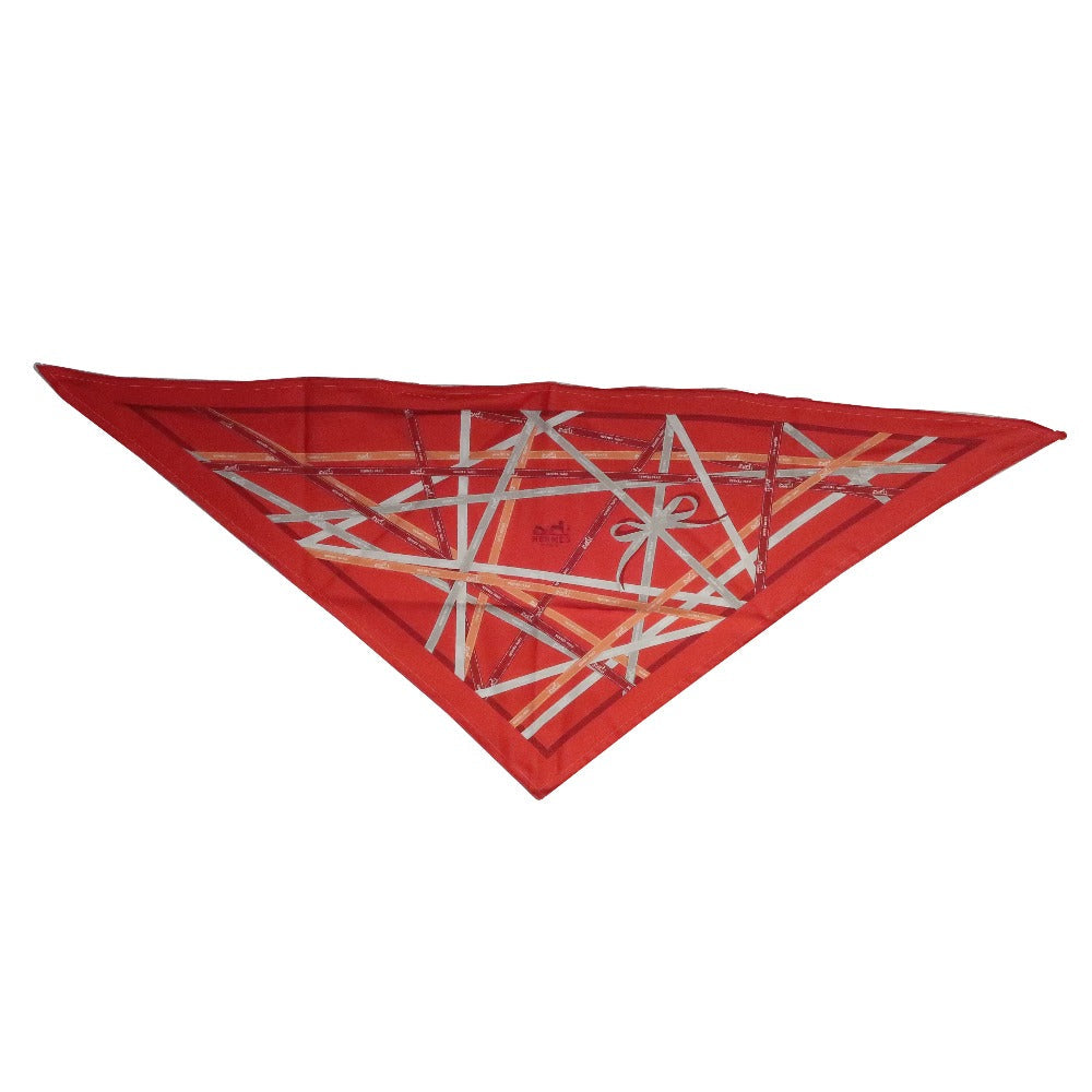 HERMES scarf silk Orange triangle Pointe Pointe Women Used