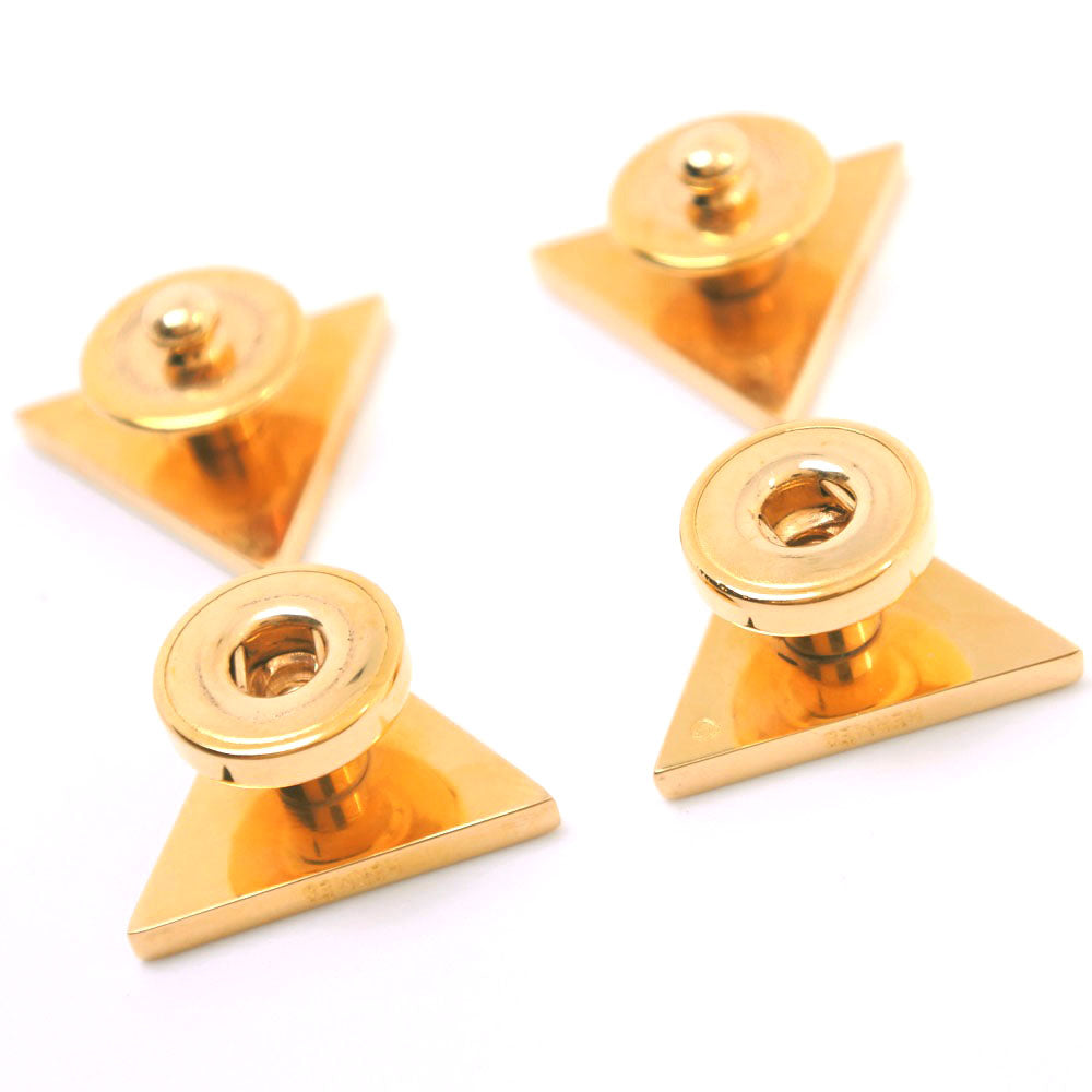 HERMES cuffs Plated Gold , Leather gold triangle