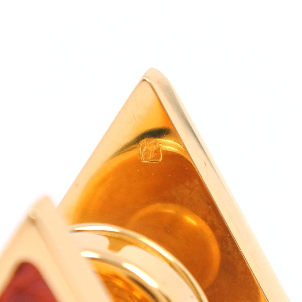 HERMES cuffs Plated Gold , Leather gold triangle
