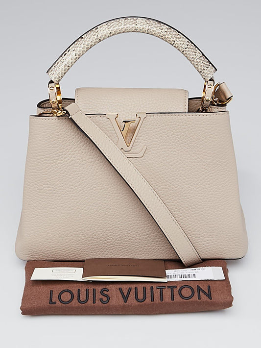 Louis Vuitton Capucines BB Taurillon Leather Python Galet Gray