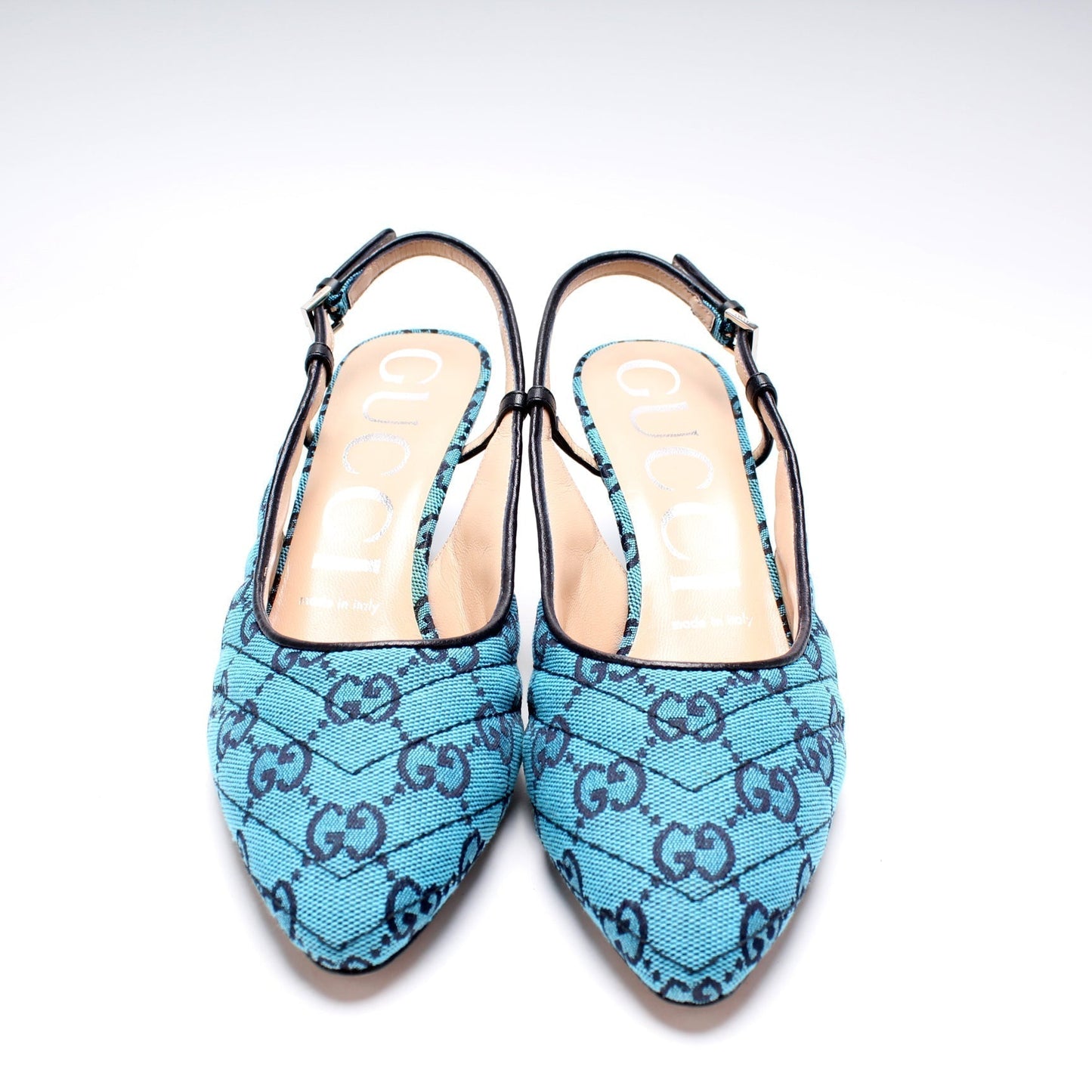 Gucci Canvas Slingback Heels Size 37