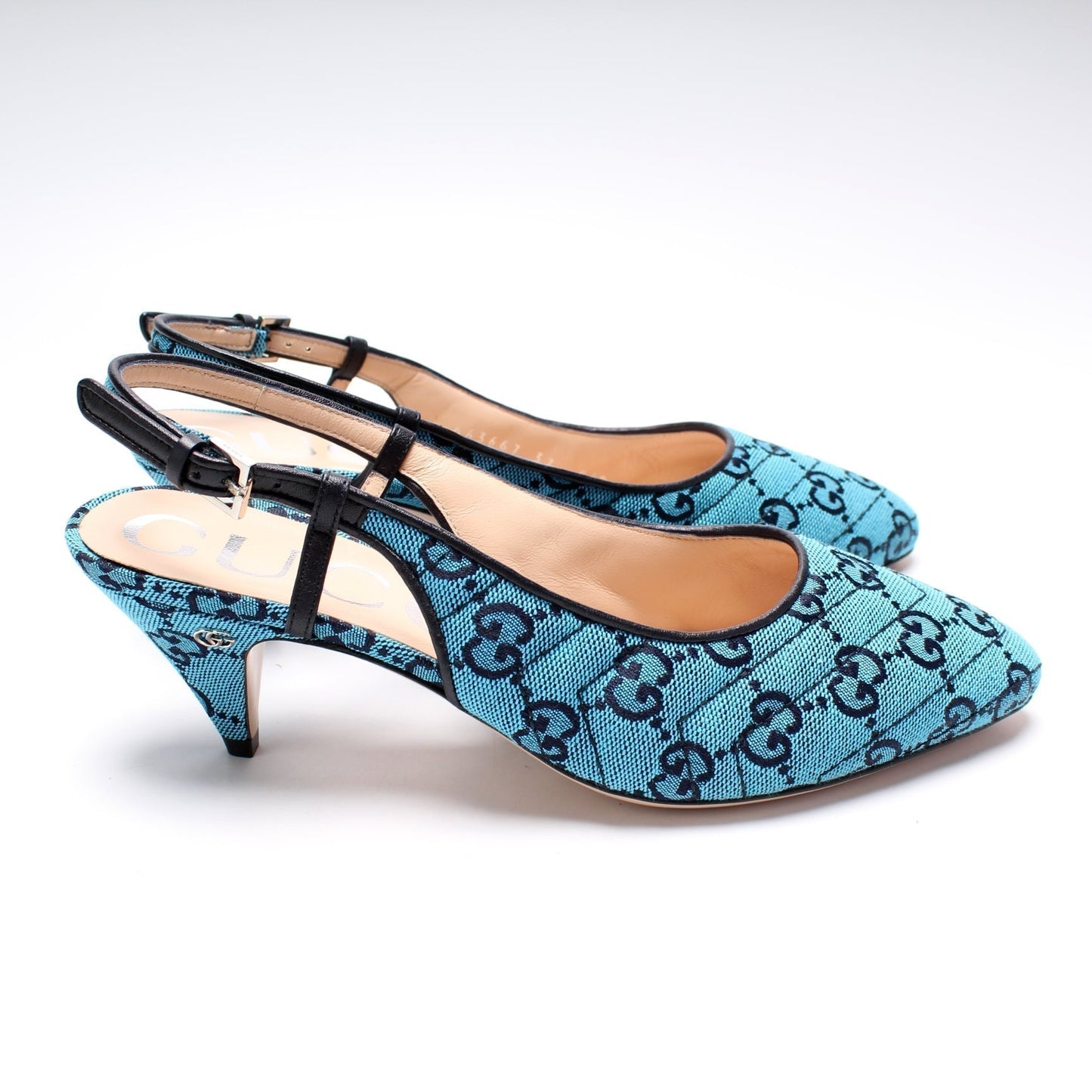 Gucci Canvas Slingback Heels Size 37