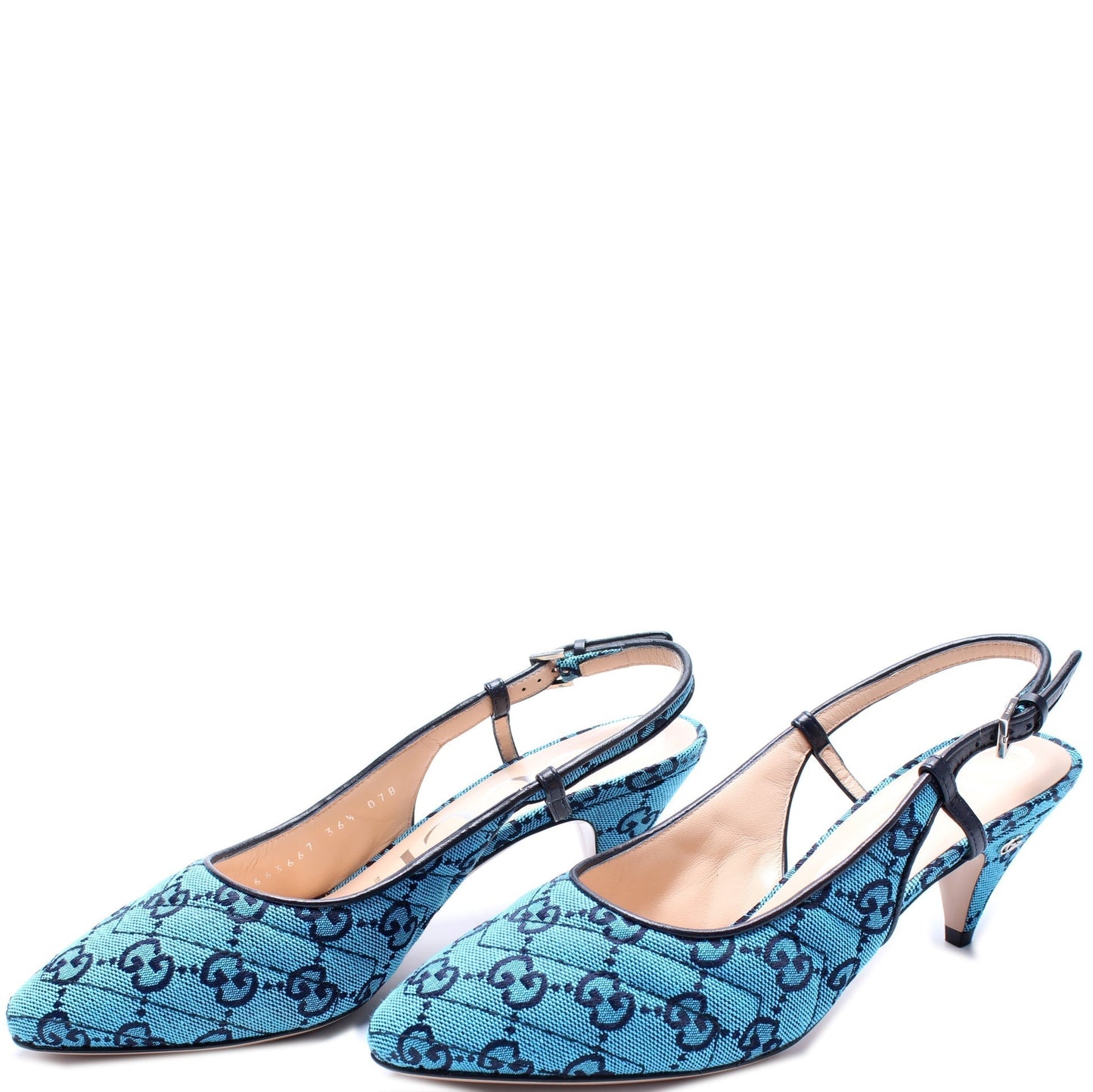 Gucci Canvas Slingback Heels Size 36.5