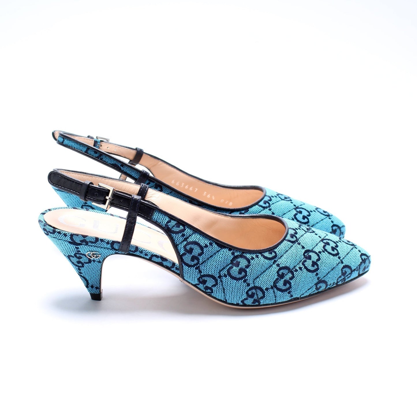 Gucci Canvas Slingback Heels Size 36.5