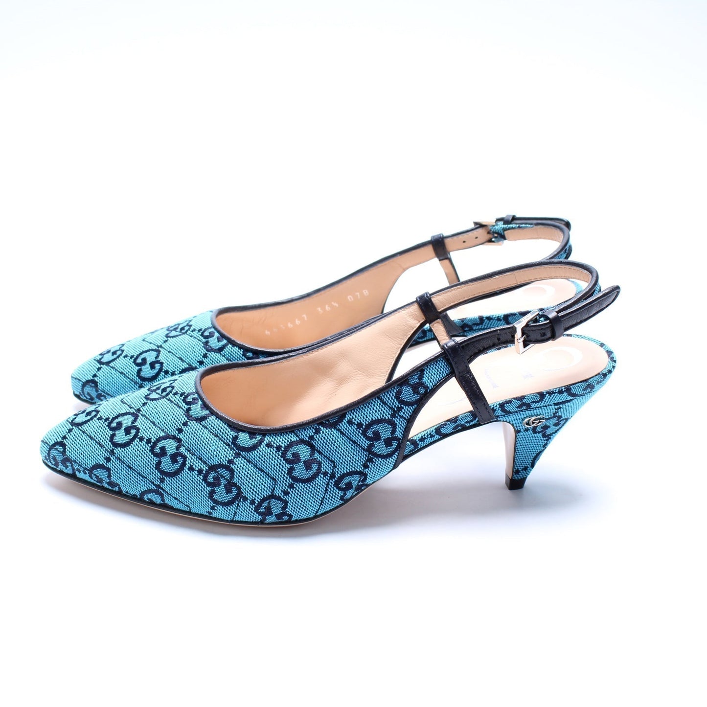 Gucci Canvas Slingback Heels Size 36.5