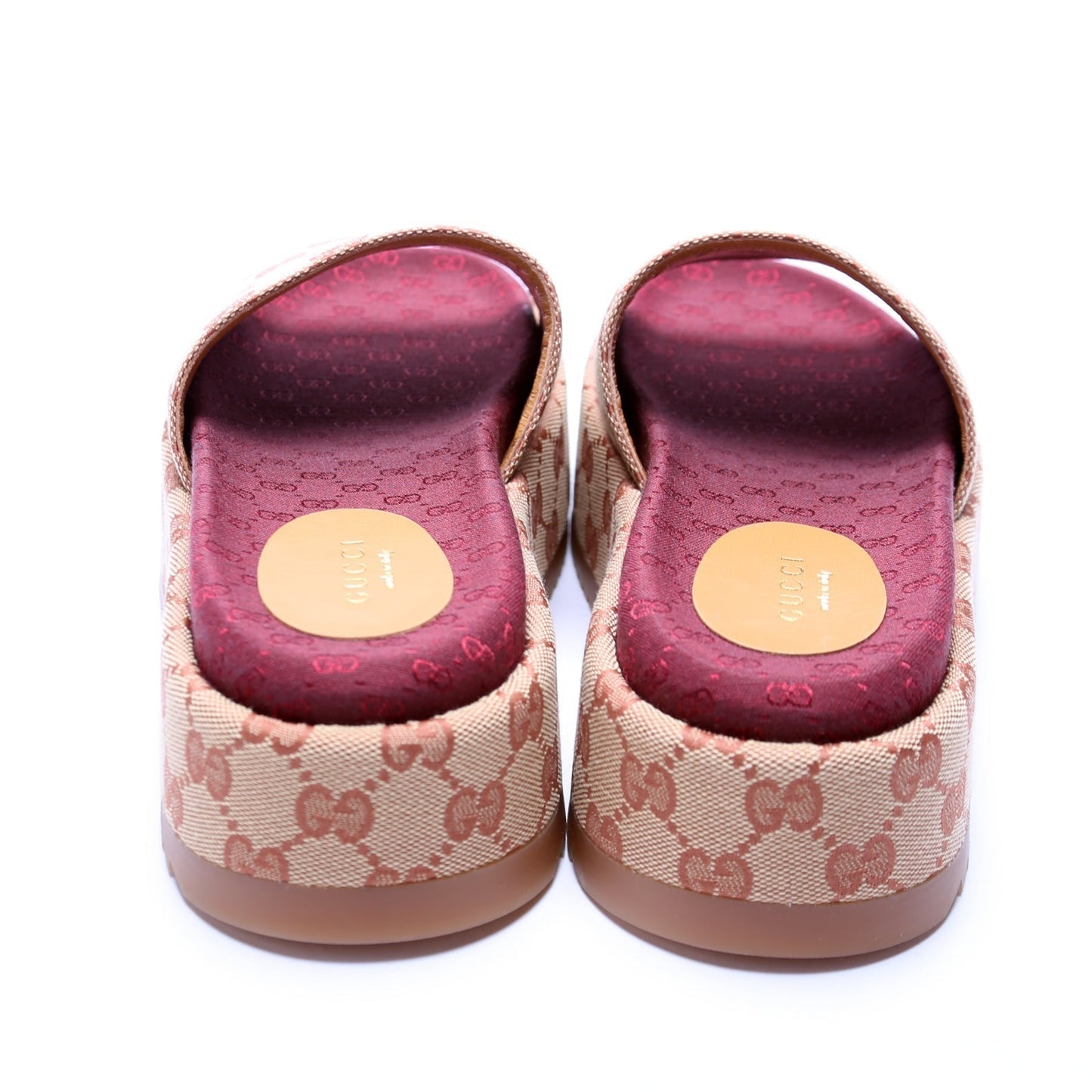 Gucci Canvas Platform Slides Size 37.5