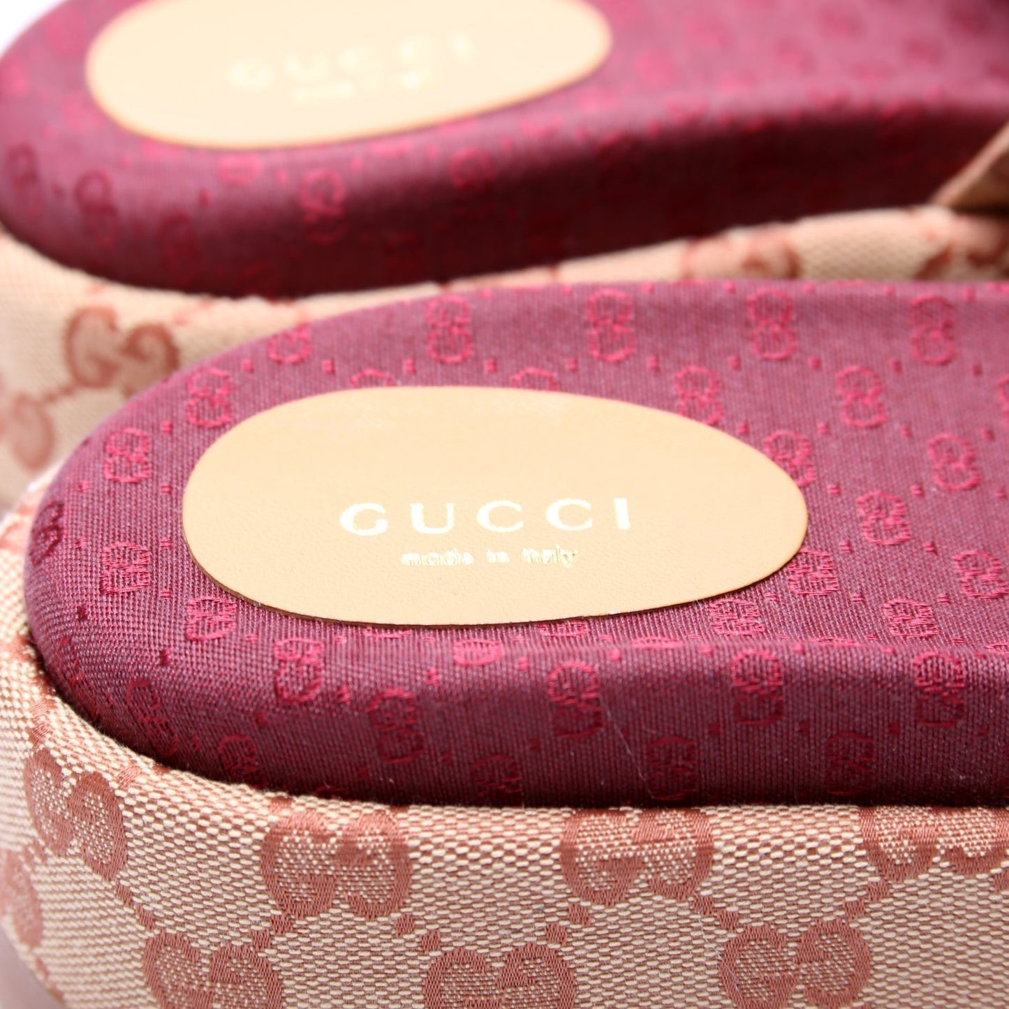 Gucci Canvas Platform Slides Size 37.5