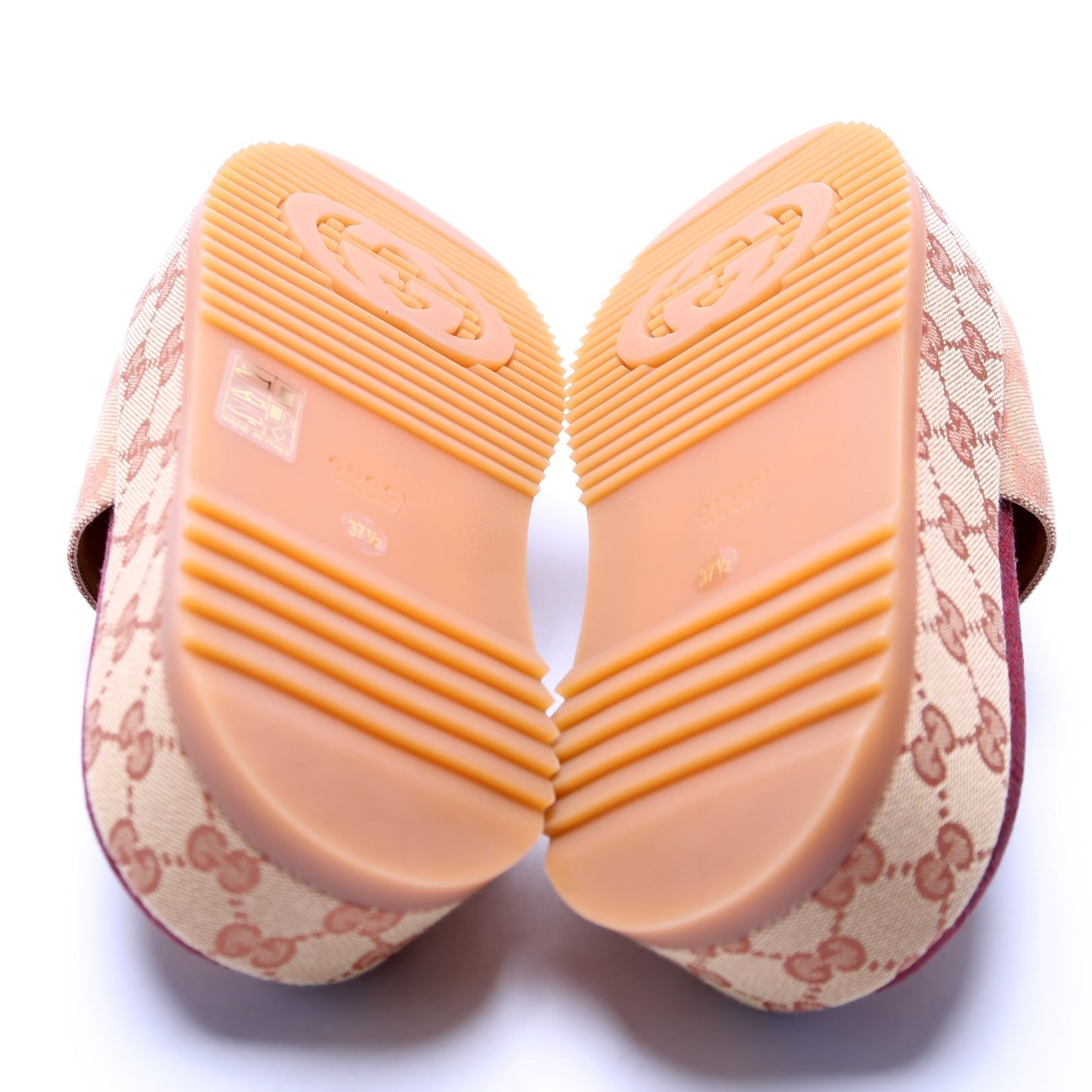 Gucci Canvas Platform Slides Size 37.5