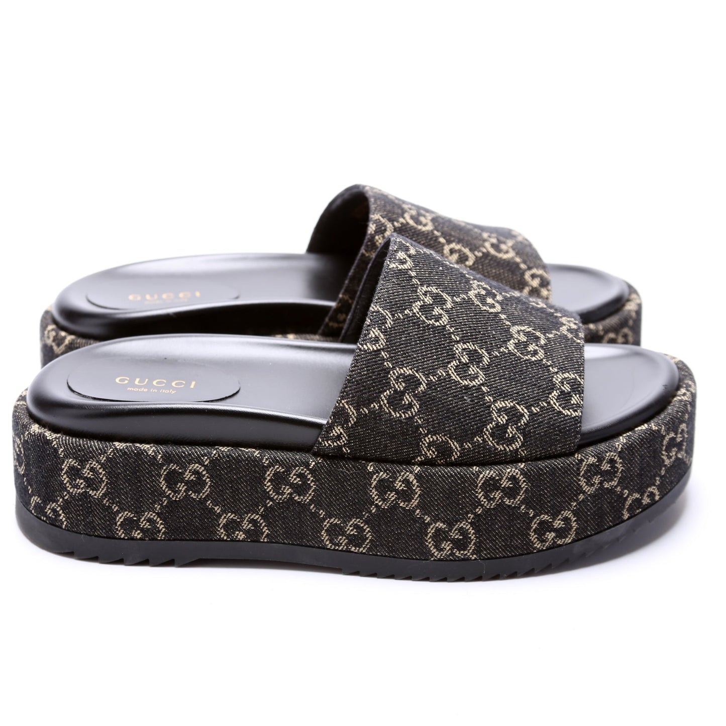 Gucci Denim Platform Slides Size 37